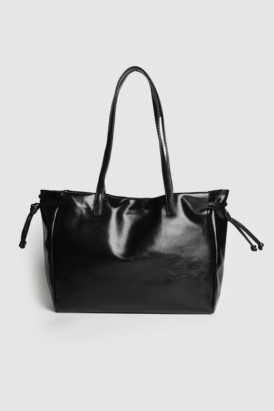 La La'Graccio Paris Lagraccio Paris Women's Raqe Soft Leather Large Size Shoulder Bag Wrinkled Black