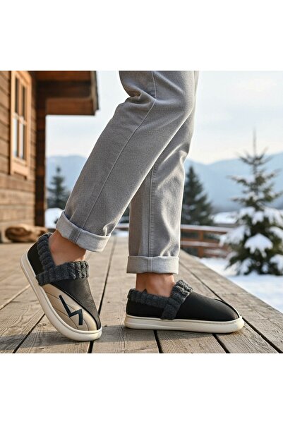 OEM Men's fur slippers, for indoors or short trips outside, D327