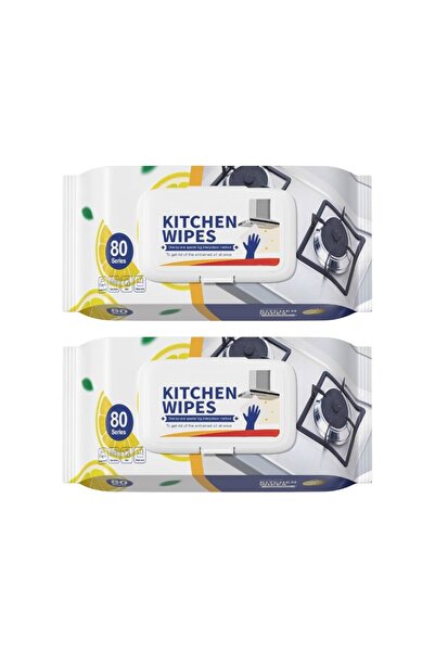 4basix مناديل تنظيف المطبخ برائحة الليمون، عبوتان (160 منديلًا) - مناديل مبلل...