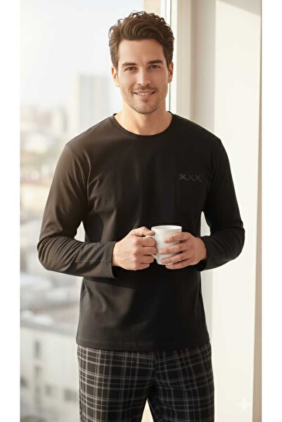 Sude HOMEWEAR Ανδρικό σετ πιτζάμες με μακριά μανίκια