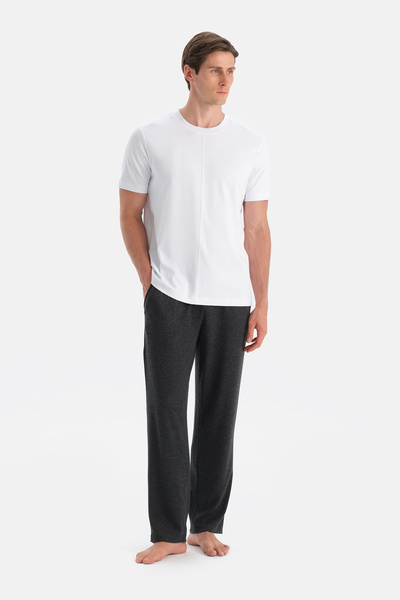 Dagi Anthracite Pipe Leg Knitted Trousers