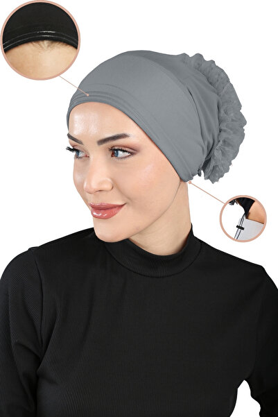 Ecardin مقبض قابل للتعديل بلون أنثراسايت، غطاء رأس مريح مزين بالدانتيل - St 305