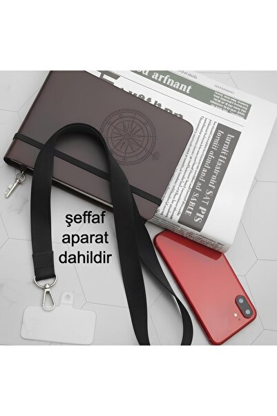 Rang store Siyah Basic Boyun ipi Telefon Askısı- ŞEFFAF APARAT DAHİLDİR.