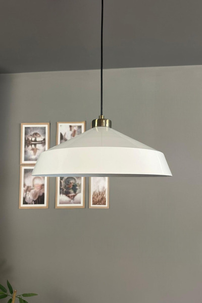 Bamyum Lema Beyaz Tekli Avize Küçük Plafonyer Başlık Sarkıt Lamba Restoran Ca...