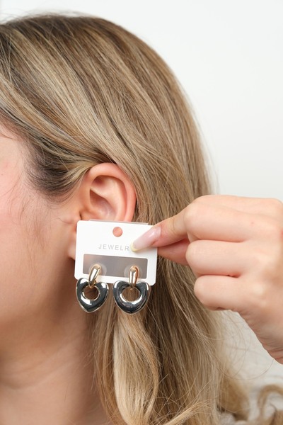 Jack Ferrero Steel Invoiced Earrings, Guaranteed to Not Fade Color