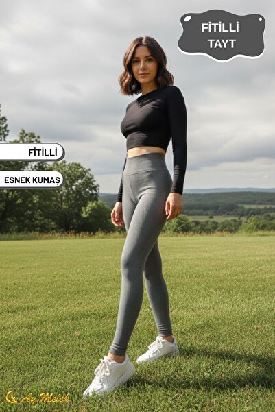 AYMELEK Women's Leggings High Waist Tummy Control No Show Seasonal Ribbed Leggings