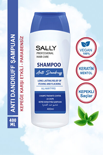 Sally Anti-Dandruff Shampoo for Dandruff Hair with Menthol Keratin Effective Against Dandruff Professional Shampoo 400ml