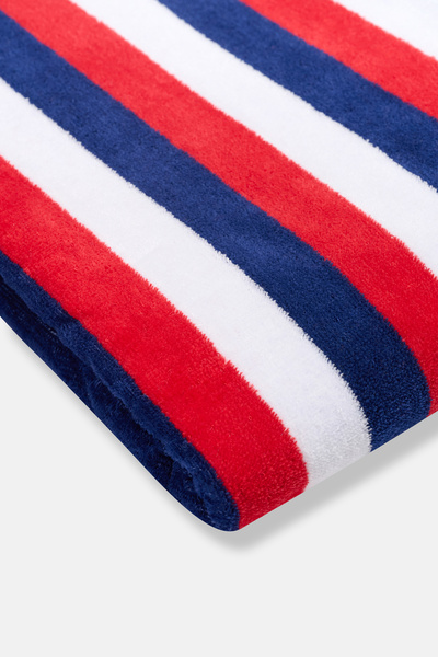 Dagi Πολύχρωμη βελούδινη πετσέτα με σχέδιο σε γραμμή λαιμού 80Χ150