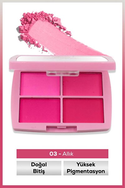 IMAN OF NOBLE Lucky Model Doğal Bitişli 4’lü Allık Paleti No:3