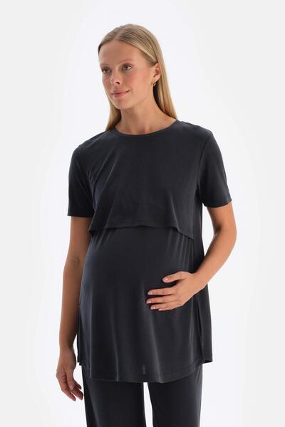 Dagi Black Functional Modal Maternity T-shirt
