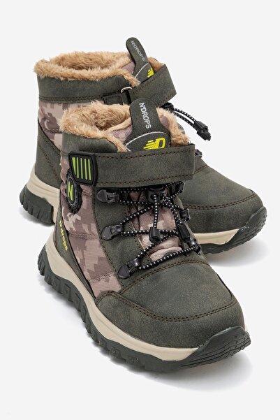 CCWAY AYAKKABI Children's Boots with Hook and Elastic Khaki Beige