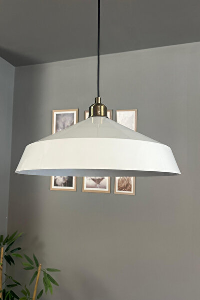 Bamyum Lema Beyaz Tekli Avize Yarım Lale Başlık Sarkıt Lamba Restoran Cafe Sa...