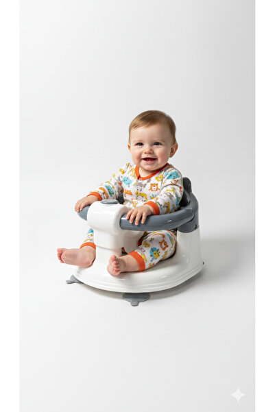 VaVbaby Önden Açılır Bebek Banyo & Bebek Mama Oturağı Gri