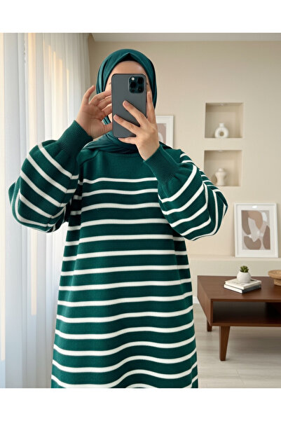 Modamorfo Yarım Boğazlı Triko Tunik -Zümrüt
