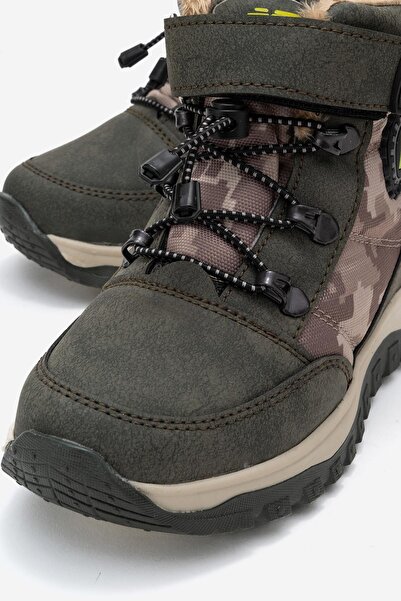 CCWAY AYAKKABI Children's Boots with Hook and Elastic Khaki Beige
