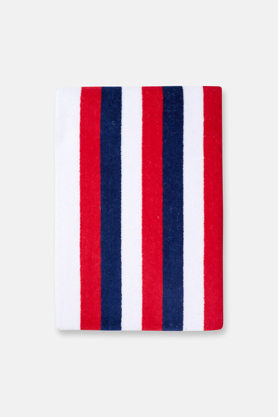 Dagi Πολύχρωμη βελούδινη πετσέτα με σχέδιο σε γραμμή λαιμού 80Χ150