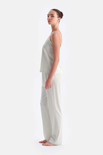 Dagi Su Yeşili Dantel Detaylı Atlet Pantolon Takım