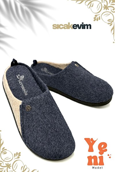 sermoda Γυναικείες παντόφλες εσωτερικού χώρου – Παντόφλες εσωτερικού χώρου με ελαφριά σόλα που κρατά ζεστό τον κορμό Ναυτικό μπεζ