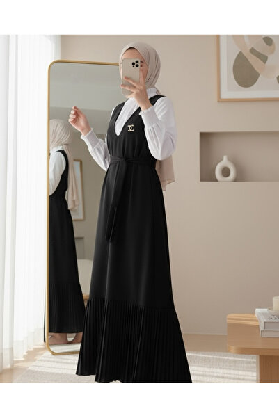 Modamorfo Sukně s plisovaným páskem - černá