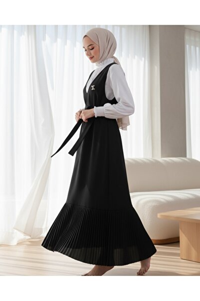 Modamorfo Sukně s plisovaným páskem - černá