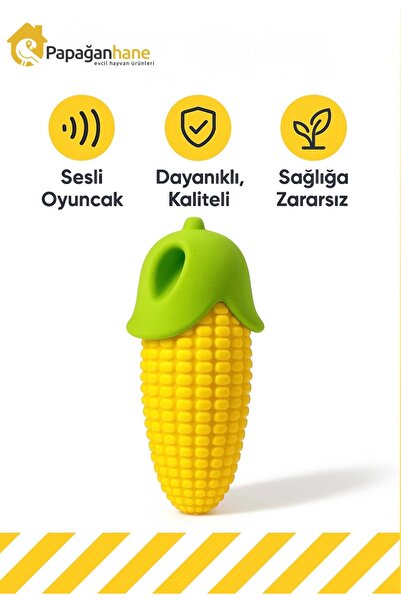 Papağanhane Sesli Mısır Şeklinde Köpek Oyuncağı – Dayanıklı, Diş Dostu, Güvenli İç Düdüklü Oyuncak