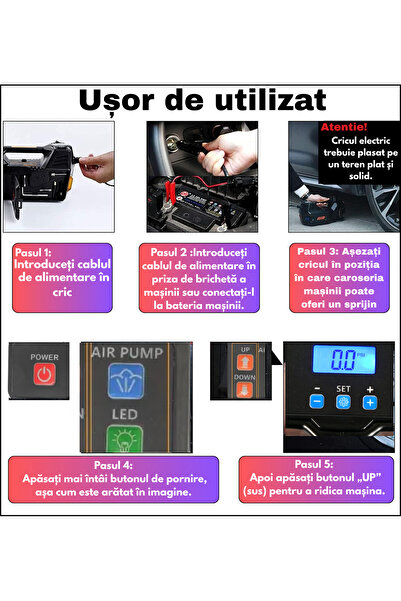 Gadgetry Electric Floor Car Jack, 5 Ton Hydraulic, with Tire Inflator Pump