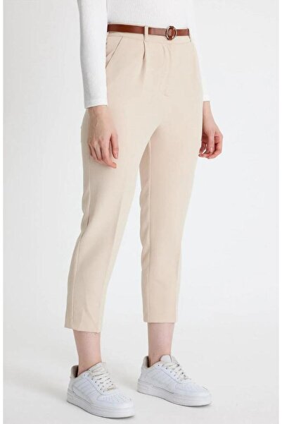 ribana Narrow-leg pleated belt seasonal fabric women's trousers