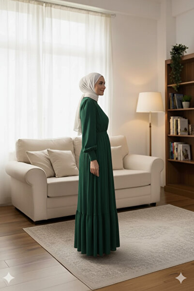 STYLE NİŞANTAŞI Chiffon Pleated Dress