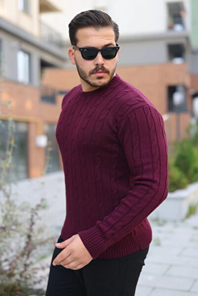 babatr.com Men's Knit Pattern Crew Neck Sweater