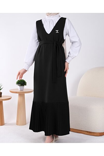 Modamorfo Sukně s plisovaným páskem - černá