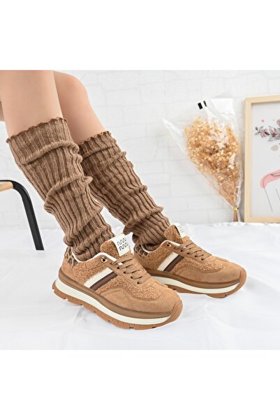 Tmall Pantofi sport pentru femei, cu interior din blană, TM1D1444, cămilă