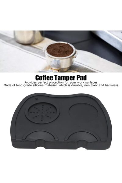 VESTRON Espresso Barista Tamper Temper Tamping Mat Düz Taban Siyah Silikon 2li