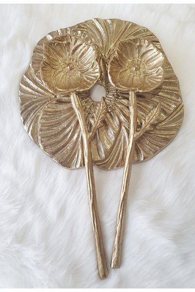 LOVYCO Çiçek Şeklinde Metal Salata Servis Kaşıkları 2 Li Vintage Tasarım