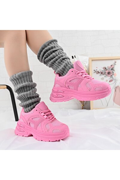 Tmall Pantofi sport pentru femei, cu inserții de plasă, D1387, fuchsia