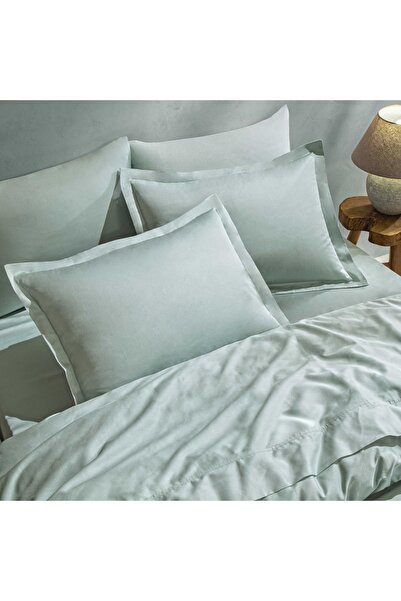 Linens Mix&Match Cotton Satin King Size Fitted Sheet Green