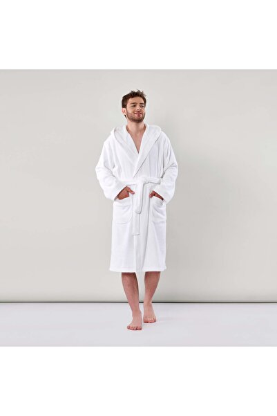 Linens White Premium Cotton Bathrobe