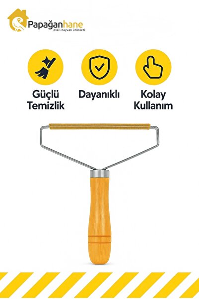 Papağanhane منظف ​​لحطان وشعر القطط والكلاب |   أداة جمع الوبر بمقبض خشبي للس...