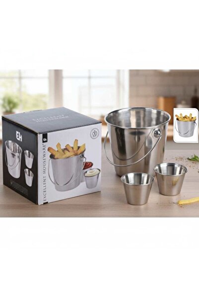 ISO TRADE Stainless steel bucket set, excellent for serving fries and sauces