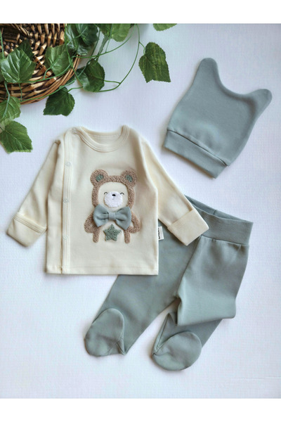 GizaKids 100% Cotton 0-3 Months Newborn Baby Hospital Release Set of 3