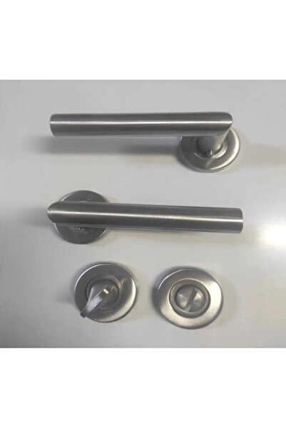 bues Wc Kapı Kolu - Mat Paslanmaz 304 Kalite Rozetli WC Kapı Kolu