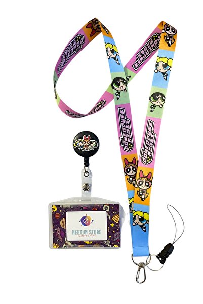 neptünstore مجموعة Powerpuff Girls مكونة من 3 قطع للرقبة وحزام للهاتف وحقيبة ...