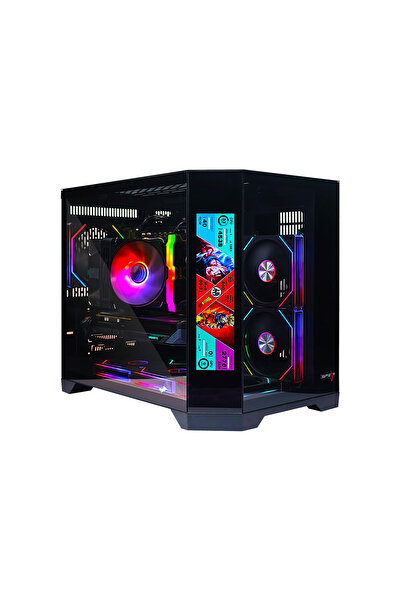 SPEARPC Gaming PC i5-14400F, RTX 5060 8GB, 16GB DDR5, 1TB NVMe, 600W, 6Fan LCD Case, Win 11 Pro