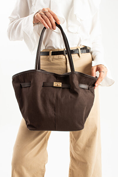 torime حقيبة كتف وحقيبة كروس نسائية من جلد الغزال البني المر – إكسسوار حزام، تصميم يومي وأنيق