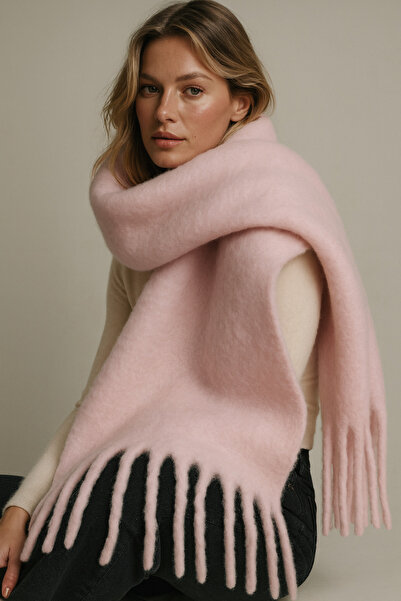 Luminos Butik Γυναικείο Φουλάρι-Σάλι με Φούντες Πούδρας Εισαγωγής SAL1295