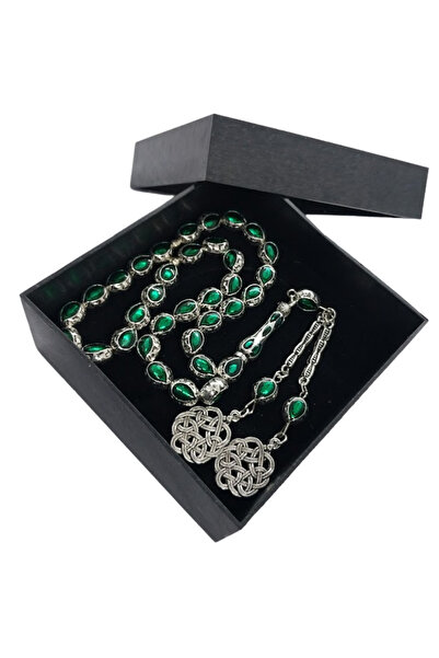 oftenadmire سبحة معدنية مطلية بالفضة ومزخرفة، نمط كازاز مزدوج مع شرابة معدنية...