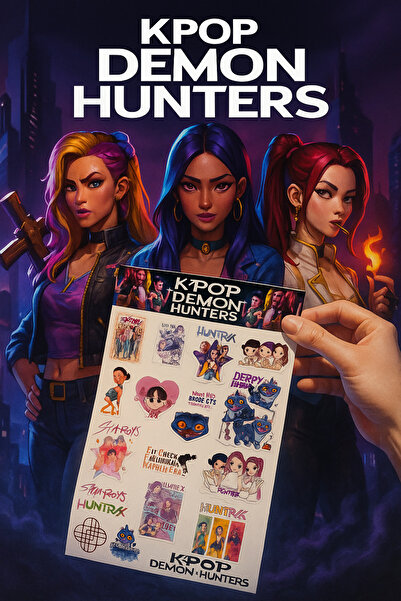 cakaybu Set de autocolante Kpop Hunters – 19 bucăți de autocolante cu personaje anime |   Caiet, laptop,