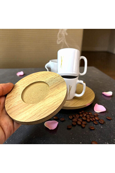 arsimhome 6-Person Cup Set with Wooden Plate