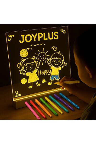 joyplus Işıklı Yazı Panosu 7 Renk Kalem Hediyeli 20x20 Geliştirici Eğitici Öğ...