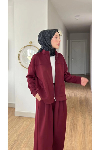 Mihran Butik Emily Modal Fabric Zippered Dress with Double Bottom Top Set