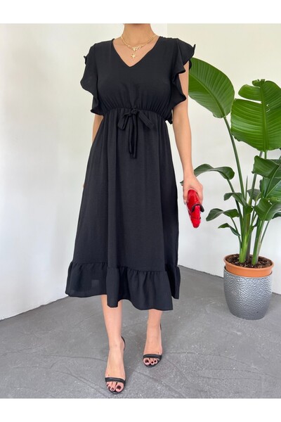 Modamorfo Fodor váll, rugalmas derék, nulla ujjú Midi hosszúságú Ayrobin ruha